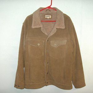 Suede Leather Coat, Pile Lining, BKE 67, Measures 48" Chest